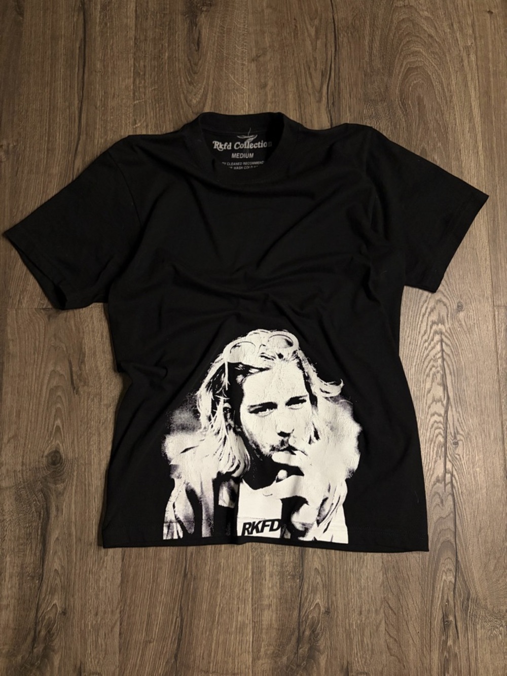 IC COLLECTION Black Tee with White Logo Print